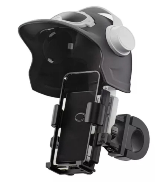 SUPORTE CELULAR C/ CARREGADOR E PROTETOR CAPACETE PLASTICO360�